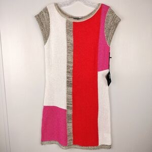NWT Sister Knit Cap Sleeve Colorblock Mini Tunic Dress Sz. Small